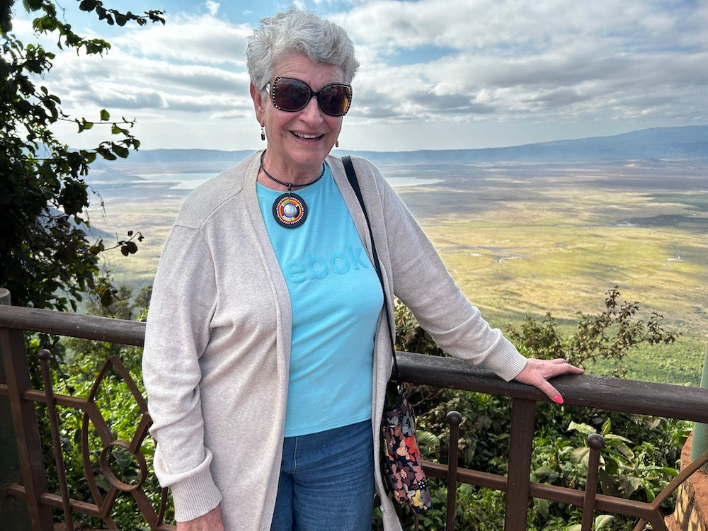 TravelswithElsa with view of Ngorongoro Crater, Tanzania